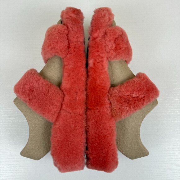 EUC UGG Women's Fuzz Yeah Blush Pink Sheepskin Slipper Slides - Picture 5 of 13